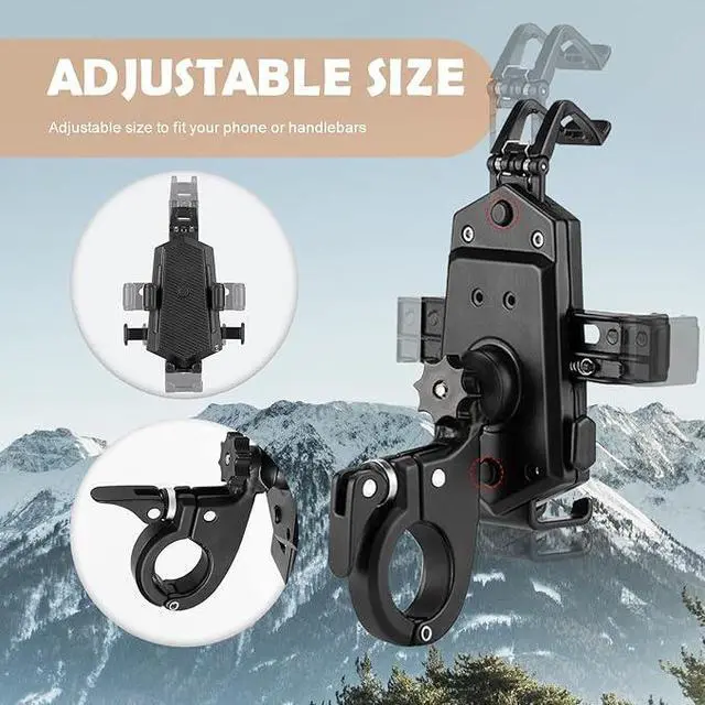 Alt view image 2 of 6 - KEXIKELE Motorcycle Phone Mount,Aluminum Alloy Bike Phone Mount, Bike Phone Holder for 6.0in - 8in Cellphone,Adjustable in All Directions 360 Handlebar Phone Mount.