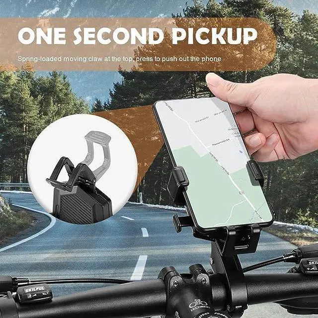 Alt view image 4 of 6 - KEXIKELE Motorcycle Phone Mount,Aluminum Alloy Bike Phone Mount, Bike Phone Holder for 6.0in - 8in Cellphone,Adjustable in All Directions 360 Handlebar Phone Mount.