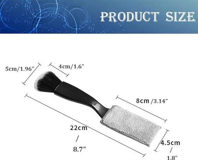 Alt view image 4 of 6 - Double Head Brush for Car Clean 1Pack,Car Brushes for Detailing Interior,Car Detailing Brushes Exterior,Soft Car Detailing Brush(Double Head-Black,1Pack)