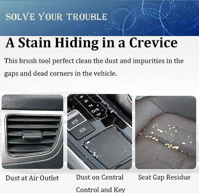 Alt view image 6 of 6 - Double Head Brush for Car Clean 1Pack,Car Brushes for Detailing Interior,Car Detailing Brushes Exterior,Soft Car Detailing Brush(Double Head-Black,1Pack)