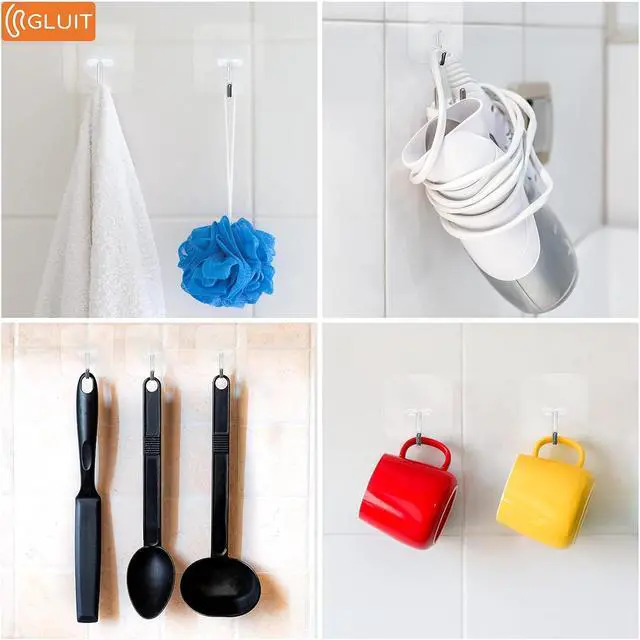 Alt view image 6 of 7 - 22lbs Heavy Duty Waterproof Adhesive Wall Hooks for Home, Office and Outdoor, Pack of 12