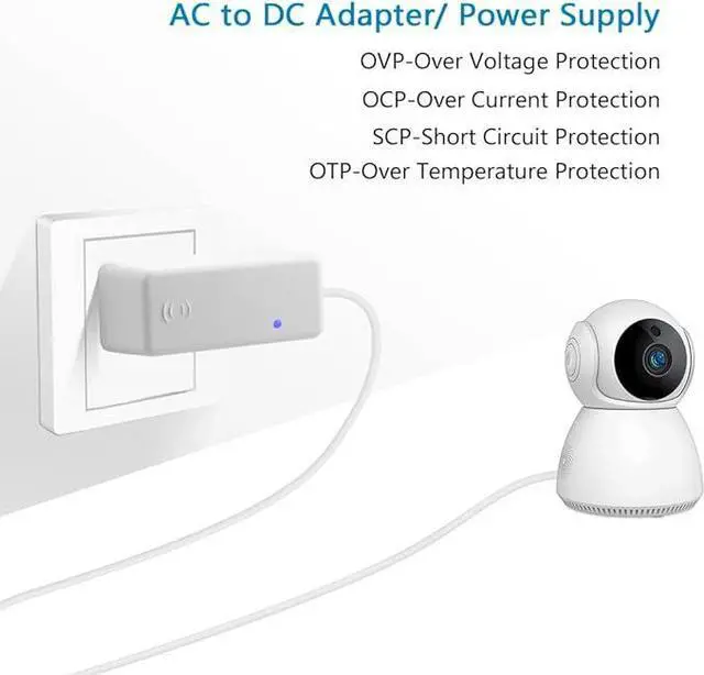 Alt view image 2 of 6 - 12V 1A Power Supply 12 Volt 1A 12W White AC Adapter 12volt 500mA 600mA Power Adapter 100V~240V AC to DC Converter with 5.5x2.5mm Tip for LED Light CCTV Camera WiFi Router Cyber Monitor