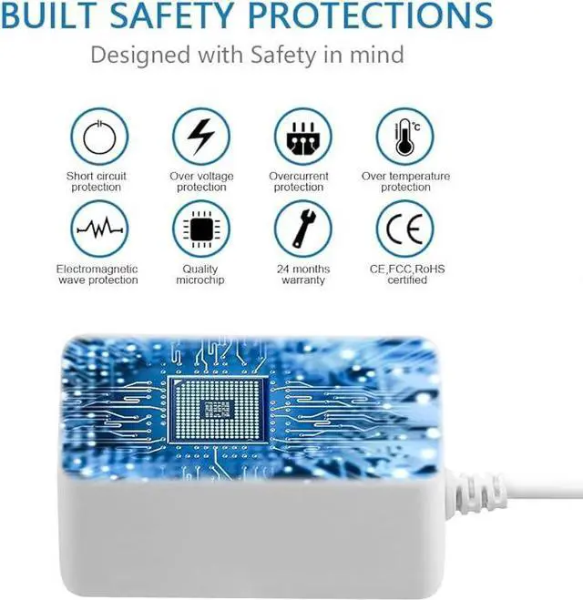 Alt view image 5 of 6 - 12V 1A Power Supply 12 Volt 1A 12W White AC Adapter 12volt 500mA 600mA Power Adapter 100V~240V AC to DC Converter with 5.5x2.5mm Tip for LED Light CCTV Camera WiFi Router Cyber Monitor