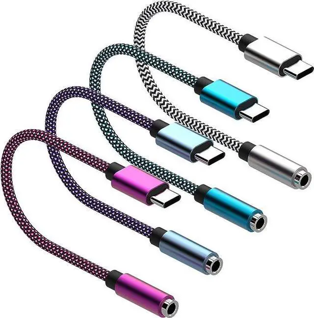 Main image of USB Type C to 3.5mm 4pack Female Headphone Jack Adapter: Type C to Aux Audio Cable Cord Compatible with Samsung Galaxy S22+ S21 Ultra S20 S10 S9 Note 20 10, Google Pixel 6 Pro/5/4/3/2
