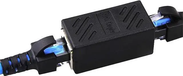 Main image of 2PCS RJ11 6P4C Inline Coupler Modular Female to Female Straight Telephone Extension Cable Cord Coupler Adapter Jack, Black