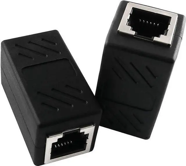 Alt view image 3 of 5 - 2PCS RJ11 6P4C Inline Coupler Modular Female to Female Straight Telephone Extension Cable Cord Coupler Adapter Jack, Black