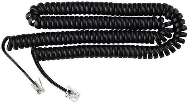 Alt view image 6 of 6 - Phone Cord for Landline Phone  Problem-Free, Telephone Handset Curly Land Line Cord - Easy to Use + Excellent Sound Quality  Phone Cords for Landline in Home or Office (15ft Long) Color: Black
