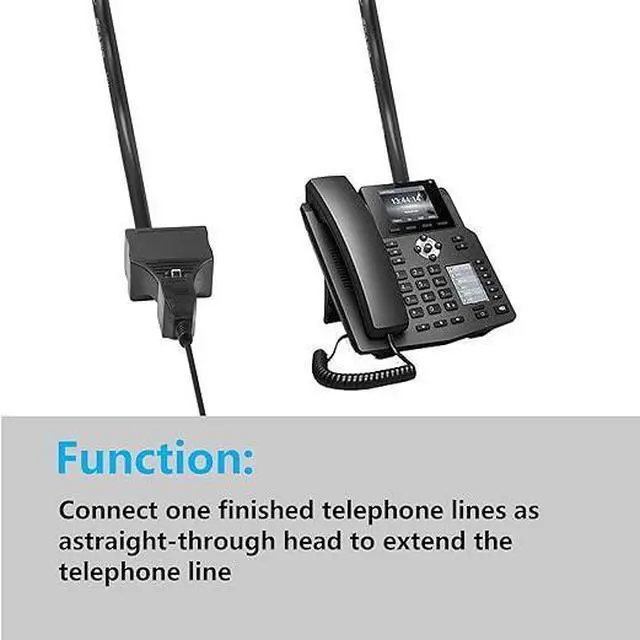 Alt view image 4 of 6 - Phone Jack Splitter RJ11 Male to 2 Female 6P6C Telephone Inline Coupler Telephone Extension Adapter for Landline Fax Machine 2 PCS (M/F)