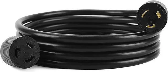 Alt view image 2 of 6 - Generator Extension Cord, Heavy Duty Generator Locking Power Cord,SJTW 12GUAGE Generator 4-Prong, 20 AMP, Black,10FT (L5-20P to L5-20R)