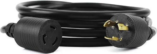 Alt view image 6 of 6 - Generator Extension Cord, Heavy Duty Generator Locking Power Cord,SJTW 12GUAGE Generator 4-Prong, 20 AMP, Black,10FT (L5-20P to L5-20R)