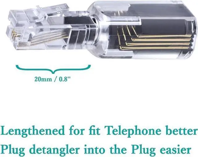 Alt view image 3 of 7 - (Value Pack of 2) 360° Phone Cord Detangler Landline Telephone Extended Rotating Black