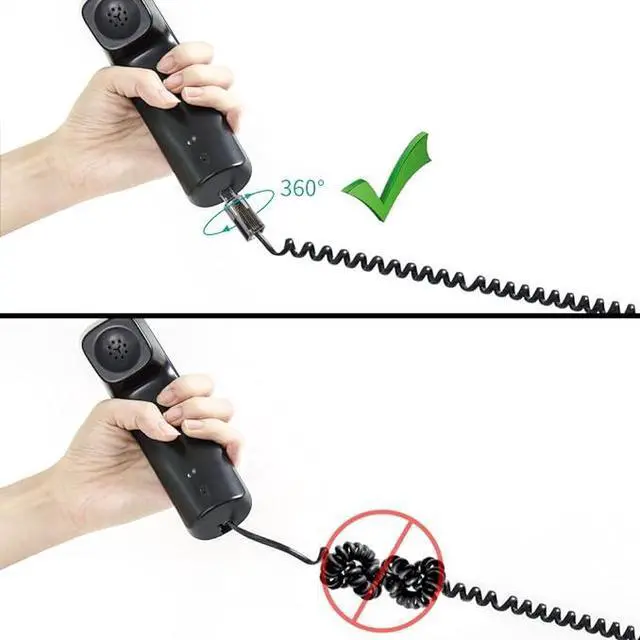 Alt view image 7 of 7 - (Value Pack of 2) 360° Phone Cord Detangler Landline Telephone Extended Rotating Black