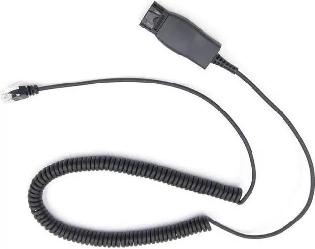 Main image of HIS-1 Quick Connect Disconnect Cable to RJ9 Plug Adapter Replacement QD Release Coil Cord Extension for Plantronic Headsets Compatible with Avaya IP 1608, 1616, 9610, 9620, 9620L, 9620C, 9630, 9630G