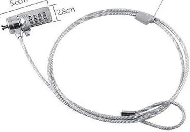 Main image of Laptop Lock Cable Chain, Theft Deterrent 4 Digit Password for Notebook PC, for Notebooks/Desktops with Built in Standard Security Locking Slot Hole