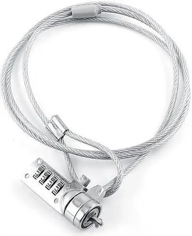 Alt view image 4 of 6 - Laptop Lock Cable Chain, Theft Deterrent 4 Digit Password for Notebook PC, for Notebooks/Desktops with Built in Standard Security Locking Slot Hole
