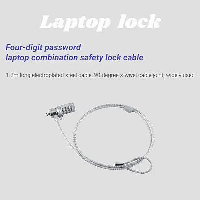 Alt view image 6 of 6 - Laptop Lock Cable Chain, Theft Deterrent 4 Digit Password for Notebook PC, for Notebooks/Desktops with Built in Standard Security Locking Slot Hole
