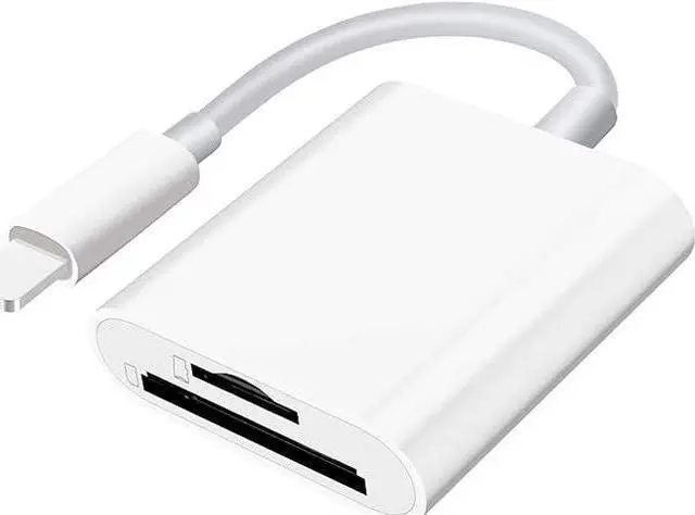 Main image of Sd Card Reader for iPhone iPad Camera,Dual Card Slot Memory Card Reader Supports SD and TF Card Trail Camera Viewer Sd Card Adapter Portable Micro Sd Card Reader No Application Required Plug and Play