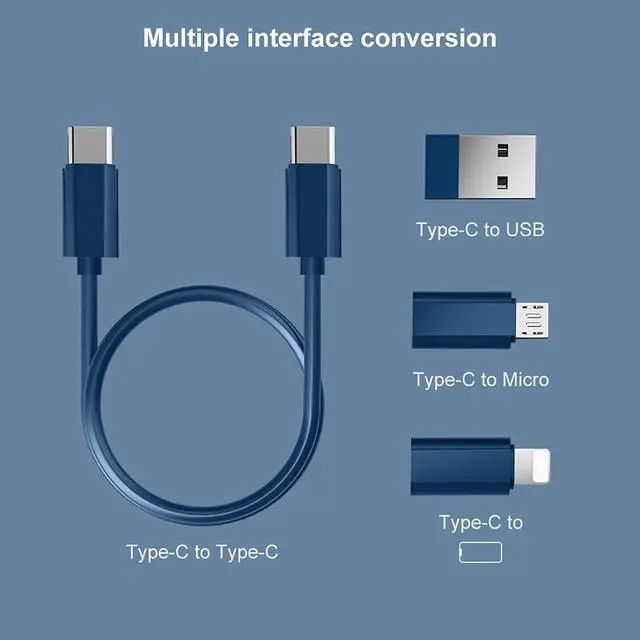 Alt view image 4 of 6 - USB Adapter, Micro USB Charging Cable with USB C Lighting Adapter, Lighting to USB C Adapter, Multi Charging Cable Storage Box Contains SIM Card Holder