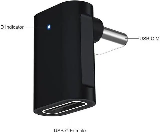 Alt view image 5 of 6 - Right Angle USB C Adapter (2-Pack), Up and Down 90 Degree Type C Male to Female 10Gbps PD 60W Fast Charge Connector for Steam Deck,Switch,Quest,MacBook,Laptop,Tablet,Phone (Black)