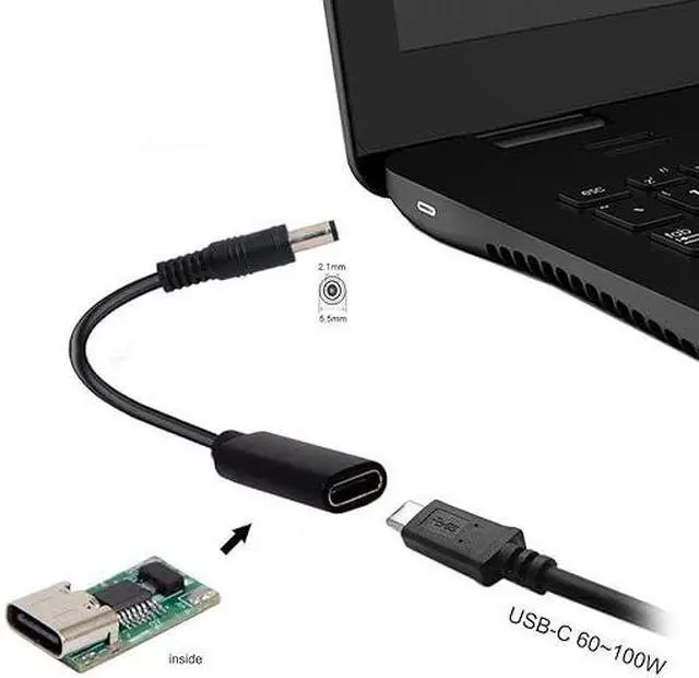 Alt view image 4 of 5 - cablecc Type C USB-C Female Input to DC 5.5x2.1mm Power PD Charge Cable fit for Laptop 18-20V