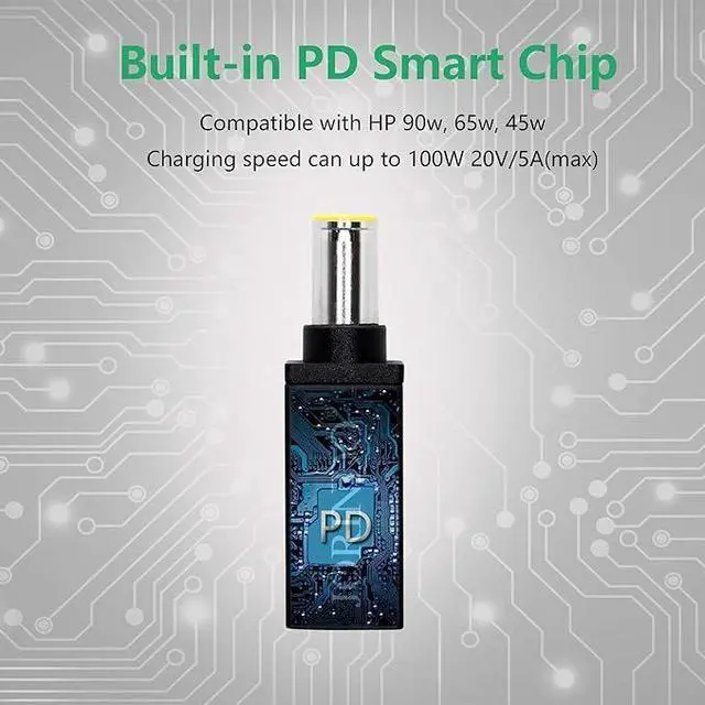 Alt view image 2 of 6 - 100W PD USB Type C Female Input to DC 7.9mm x 5.5mm Power Charging Adapter for T60 T61 T400 T410 T420 T430 T500 T510 T520 T530 X60 Z60 X200 X201 X220(Black 2)(100w-7955a2)