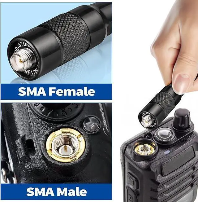 Alt view image 5 of 5 - Dual Band VHF UHF 136-174MHz 400-470MHz Ham Radio Antenna Two Way Radio Antenna Walkie Talkie Flexible Whip Antenna SMA Female for Kenwood Wouxun Baofeng Radios BF-F8HP UV-5R UV-82 BF-888S