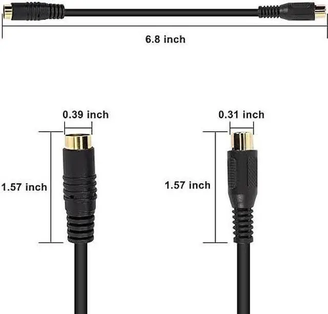 Alt view image 2 of 7 - S-Video to RCA Cable Composite RCA Female to S-Video 4 Pin Mini DIN Terminale Female AV Stereo Audio Video Connector Adapter Extension Cable-2PCS 15CM/5.9Inch