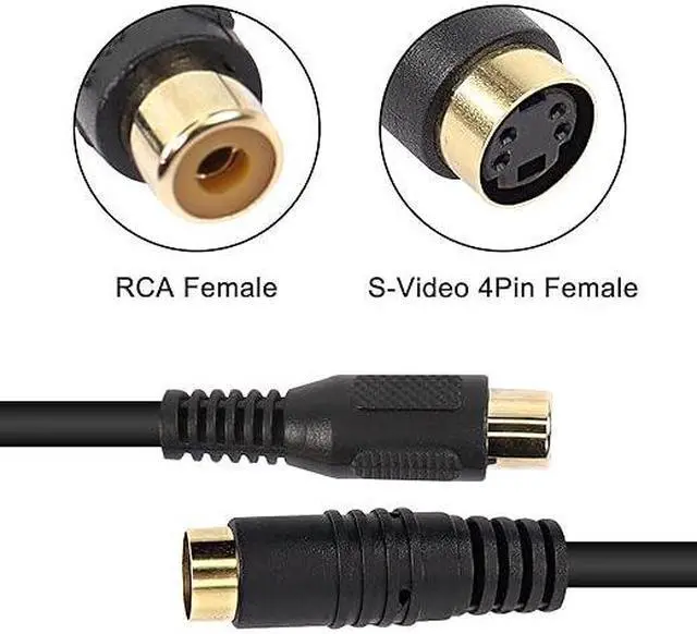 Alt view image 3 of 7 - S-Video to RCA Cable Composite RCA Female to S-Video 4 Pin Mini DIN Terminale Female AV Stereo Audio Video Connector Adapter Extension Cable-2PCS 15CM/5.9Inch