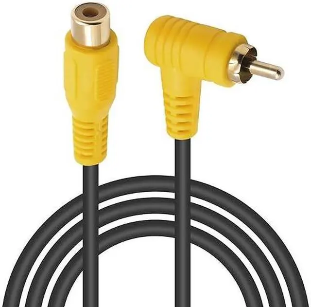 Main image of 90 Degree RCA Extension Cable, 24K Gold-Plated Subwoofer RCA Cable, RCA Male to Female Audio Cable Supports Shielded Digital Analogue for HDTV, DVD, Amplifiers 1-Pack (5FT/1.5M)