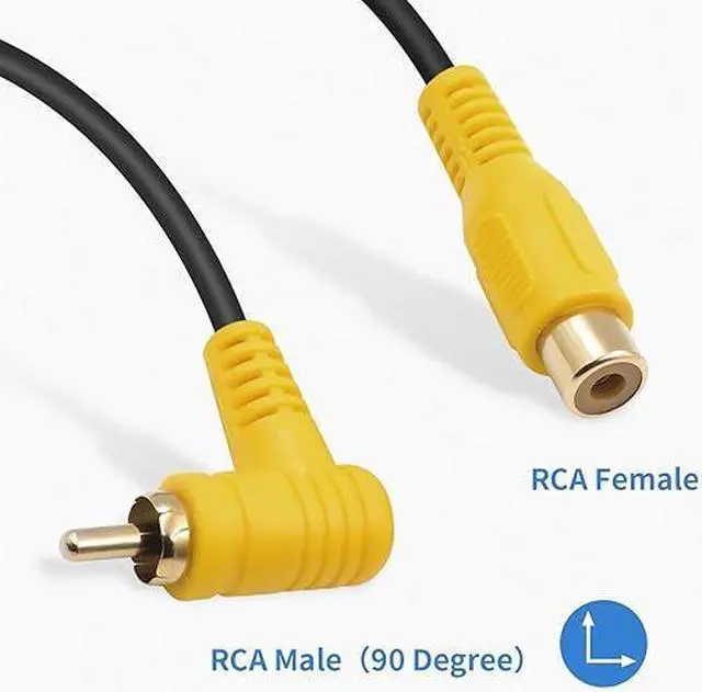Alt view image 3 of 6 - 90 Degree RCA Extension Cable, 24K Gold-Plated Subwoofer RCA Cable, RCA Male to Female Audio Cable Supports Shielded Digital Analogue for HDTV, DVD, Amplifiers 1-Pack (5FT/1.5M)