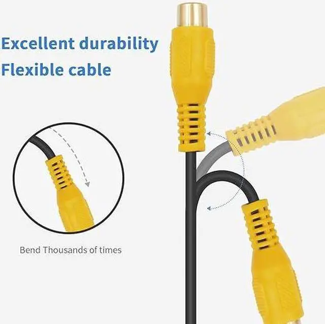 Alt view image 4 of 6 - 90 Degree RCA Extension Cable, 24K Gold-Plated Subwoofer RCA Cable, RCA Male to Female Audio Cable Supports Shielded Digital Analogue for HDTV, DVD, Amplifiers 1-Pack (5FT/1.5M)