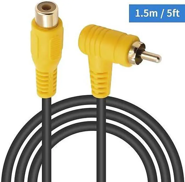 Alt view image 5 of 6 - 90 Degree RCA Extension Cable, 24K Gold-Plated Subwoofer RCA Cable, RCA Male to Female Audio Cable Supports Shielded Digital Analogue for HDTV, DVD, Amplifiers 1-Pack (5FT/1.5M)