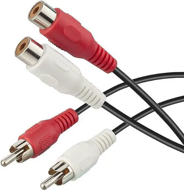 Alt view image 2 of 5 - AV Extension Cable RCA Stereo Audio Extension Cable 2RCA Male to 2RCA Female Audio Extension Cable Red/White Connectors,6FT