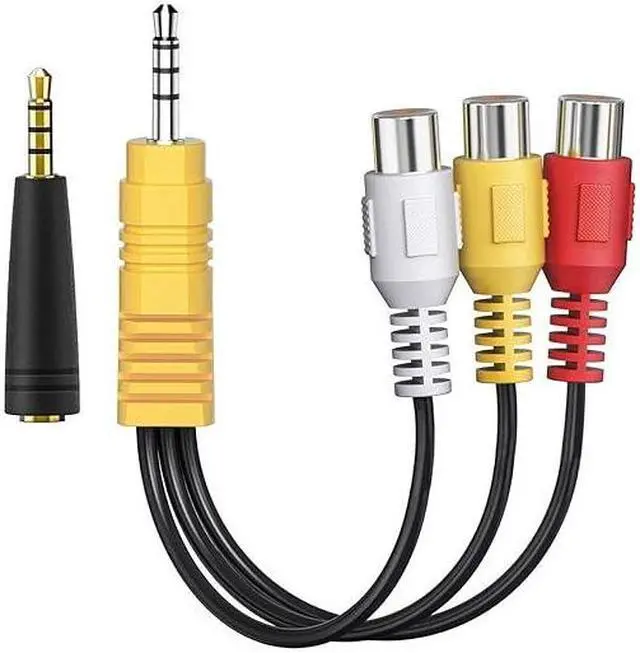 Alt view image 2 of 7 - 3.5mm Male to 3 RCA Female Video AV Component Adapter Cable for TCL TV, Ancable AV in Adapter 6-Inch 3.5mm Plug to Triple RCA Jack Audio/Video Splitter Adapter
