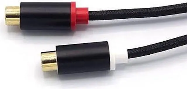 Alt view image 2 of 7 - RCA Connector Audio Cable 3.5mm Male to 2 Famale 1 feet, RCA Stereo Audio Y-Adapter Splitter Cable Hi-Fi Sound Gold Plated Copper Shell Nylon-Braided