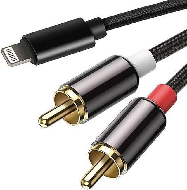 Apple MFi Certified] Lightning to RCA Cable for iPhone IPA-d, 2, cable jack  iphone