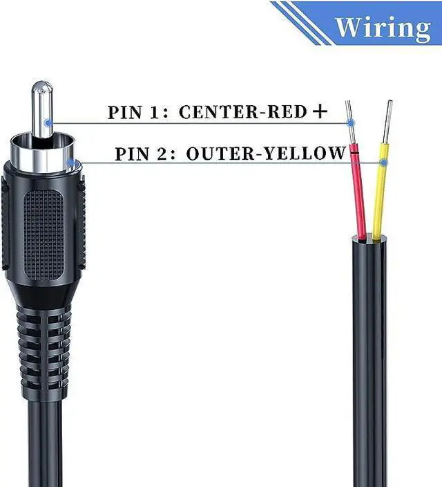 Alt view image 2 of 6 - RCA to Speaker Wire Adapter, 18AWG 2 Pack 3ft RCA Male Plug to Bare Cable Open End, UIInosoo Audio Cable, Red and Black