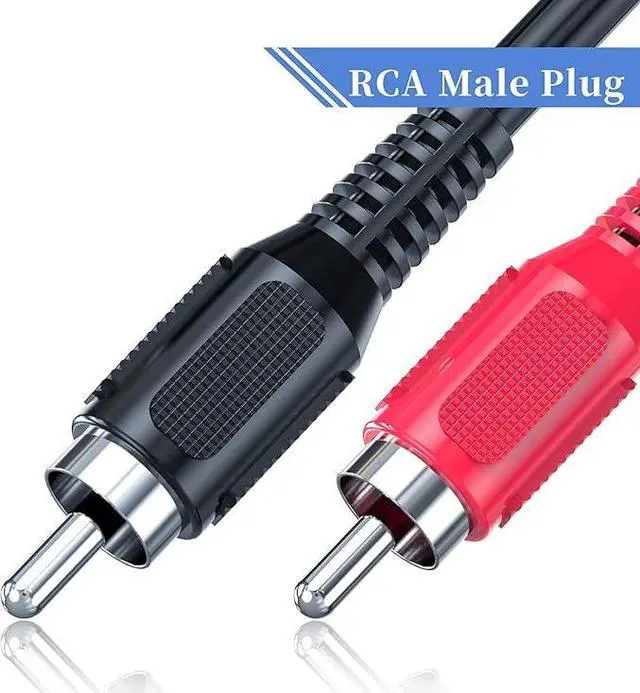 Alt view image 3 of 6 - RCA to Speaker Wire Adapter, 18AWG 2 Pack 3ft RCA Male Plug to Bare Cable Open End, UIInosoo Audio Cable, Red and Black