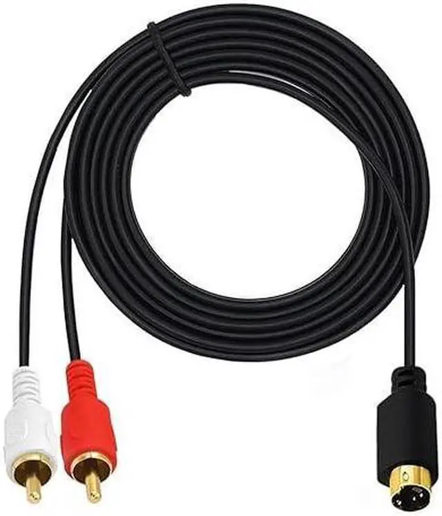 Alt view image 3 of 5 - S-Video 4 Pin Mini DIN to RCA Splitter Cable, Gold Plated 4 Pin Mini DIN S-Video Male to 2 RCA Male Audio Y Splitter Extension Adapter Cable (1.5M/5 Feet)