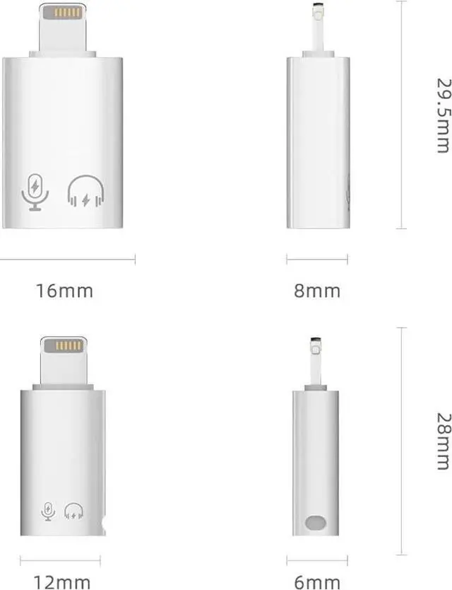 Alt view image 2 of 6 - AreMe 2 Pack USB C/USB 3.0 Female to Lightning Male OTG Adapter for iPhone/iPad, Support Connect Card Reader, U Disk, USB Flash Drive, Keyboard, Mouse, Lavalier Microphone, Digital Headphone