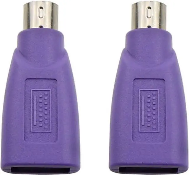 Alt view image 4 of 6 - USB to PS2 Adapter ZZHXSM 2PCS Purple USB Female to PS/2 Male Converter Changer Adapter for Mouse Keyboard and Bar Code Scanner, USB Keyboard to PS/2 Adapter