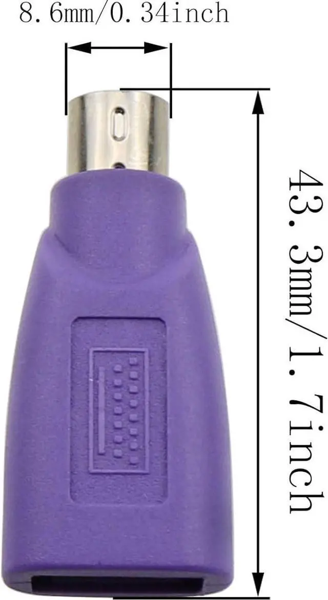 Alt view image 6 of 6 - USB to PS2 Adapter ZZHXSM 2PCS Purple USB Female to PS/2 Male Converter Changer Adapter for Mouse Keyboard and Bar Code Scanner, USB Keyboard to PS/2 Adapter