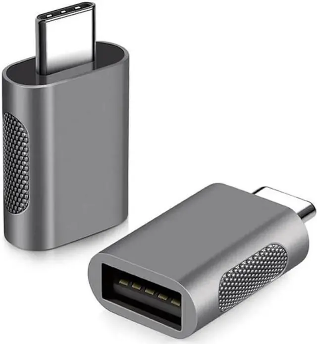 Alt view image 2 of 2 - USB C to USB Adapter Pack of 2 USB to USB3 Female Adapter Compatible with MacBook Pro 2023 iPad Mini 6/Pro MacBook Air and Other Type C or Thunderbolt 4/3 Devices Space Grey
