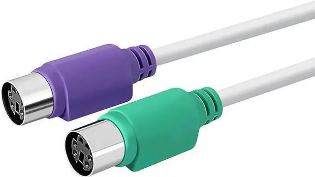 Alt view image 2 of 5 - 2-Pack Dual PS/2 to USB Adapter for PS/2 Port Mouse and Keyboard, Male to Female Cable