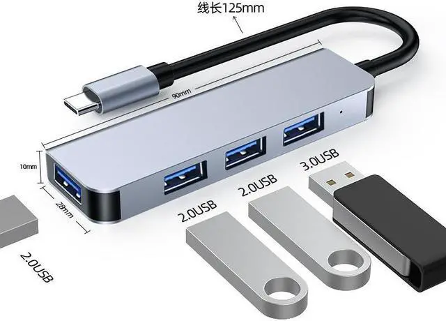 Main image of Multi-function 2013T 4-in-1 type-c(usb3.0*1+usb2.0*3) docking station laptop usb expander computer splitter 4-in-1 high speed docking station