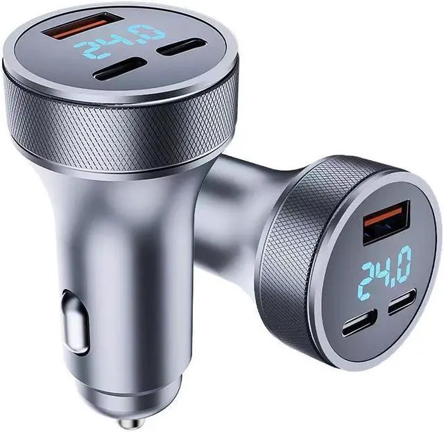 Main image of Metal digital display car charger 2C +1A for Huawei Apple flash super fast charging one tow three car charging