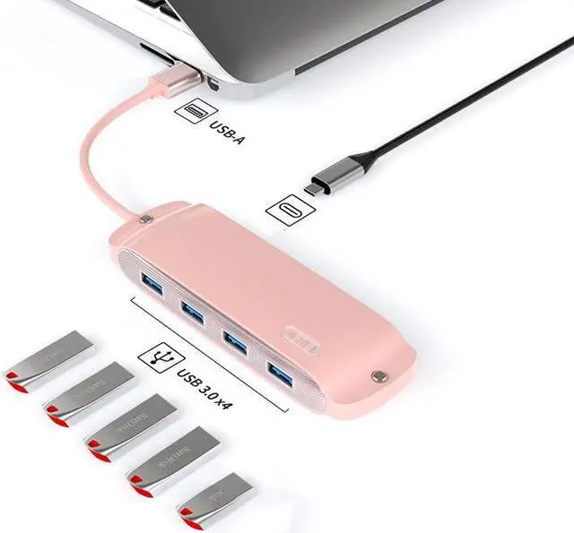 Main image of Metal 10-in-1 type-c docking station usb hub laptop docking station BS4U-A [Coral Pink].