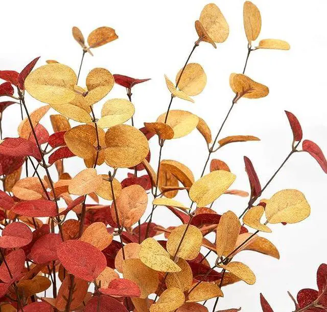 Alt view image 3 of 5 - 6 Pcs Artificial Eucalyptus Stems Fall Decorations with Fall Eucalyptus Leaves Autumn Decorations for Office and Home Artificial Plants for Floral Arrangement