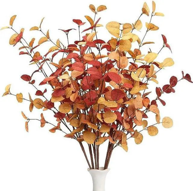 Main image of 6 Pcs Artificial Eucalyptus Stems Fall Decorations with Fall Eucalyptus Leaves Autumn Decorations for Office and Home Artificial Plants for Floral Arrangement