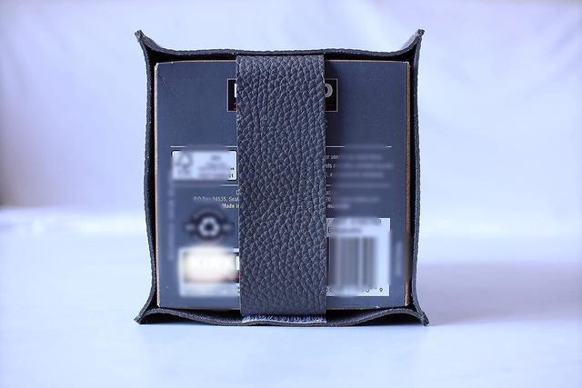 Alt view image 4 of 5 - Brown Tissue Box Cover with Bottom Belt - Decorative Faux Leather Organizer for Bathroom, Car, Office